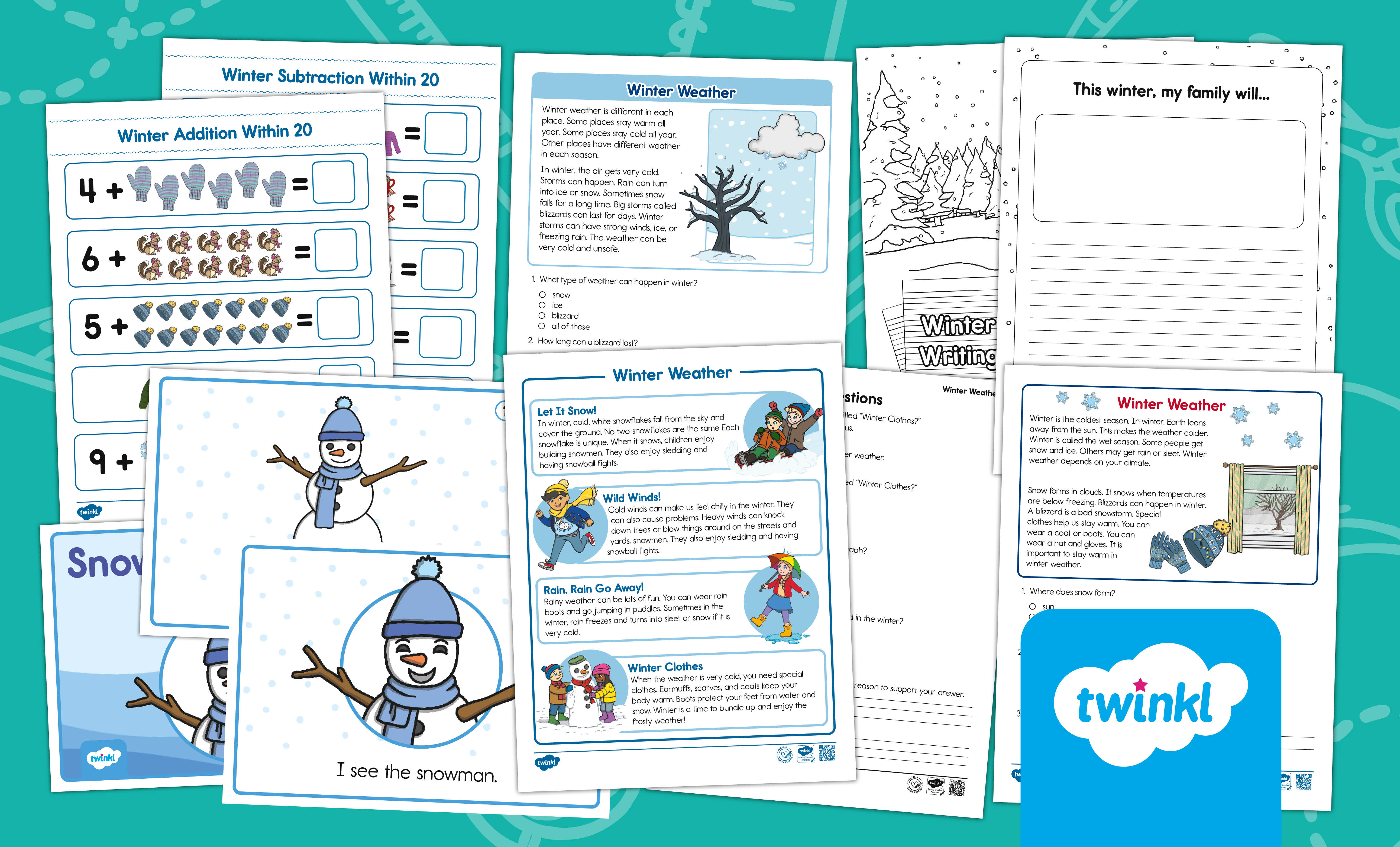 Winter Themed Lesson Activities for K-2nd Grade